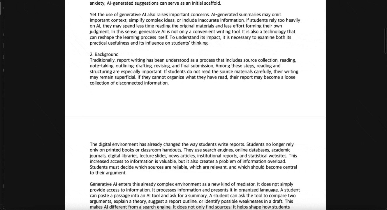 Changes in the Report-Writing Process of University Students Using Generative AI